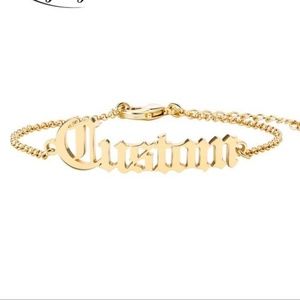 Personalized old English name bracelet